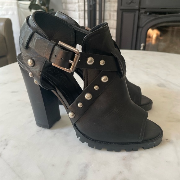 Polo Ralph Lauren Black Studded Heel Sandals - Picture 3 of 13